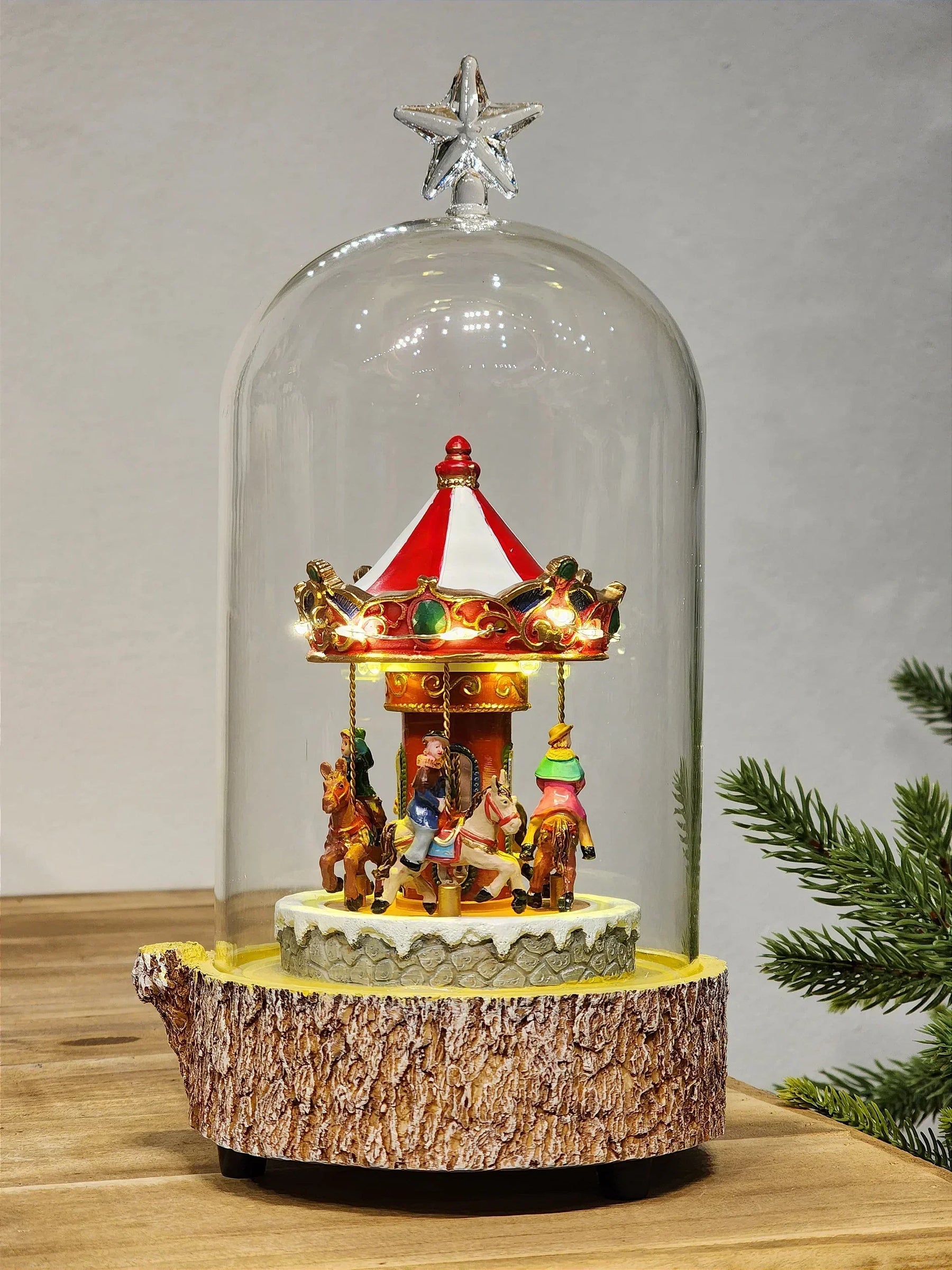 Globo de Vidro Carrossel 26cm • Luz, Som e Movimento