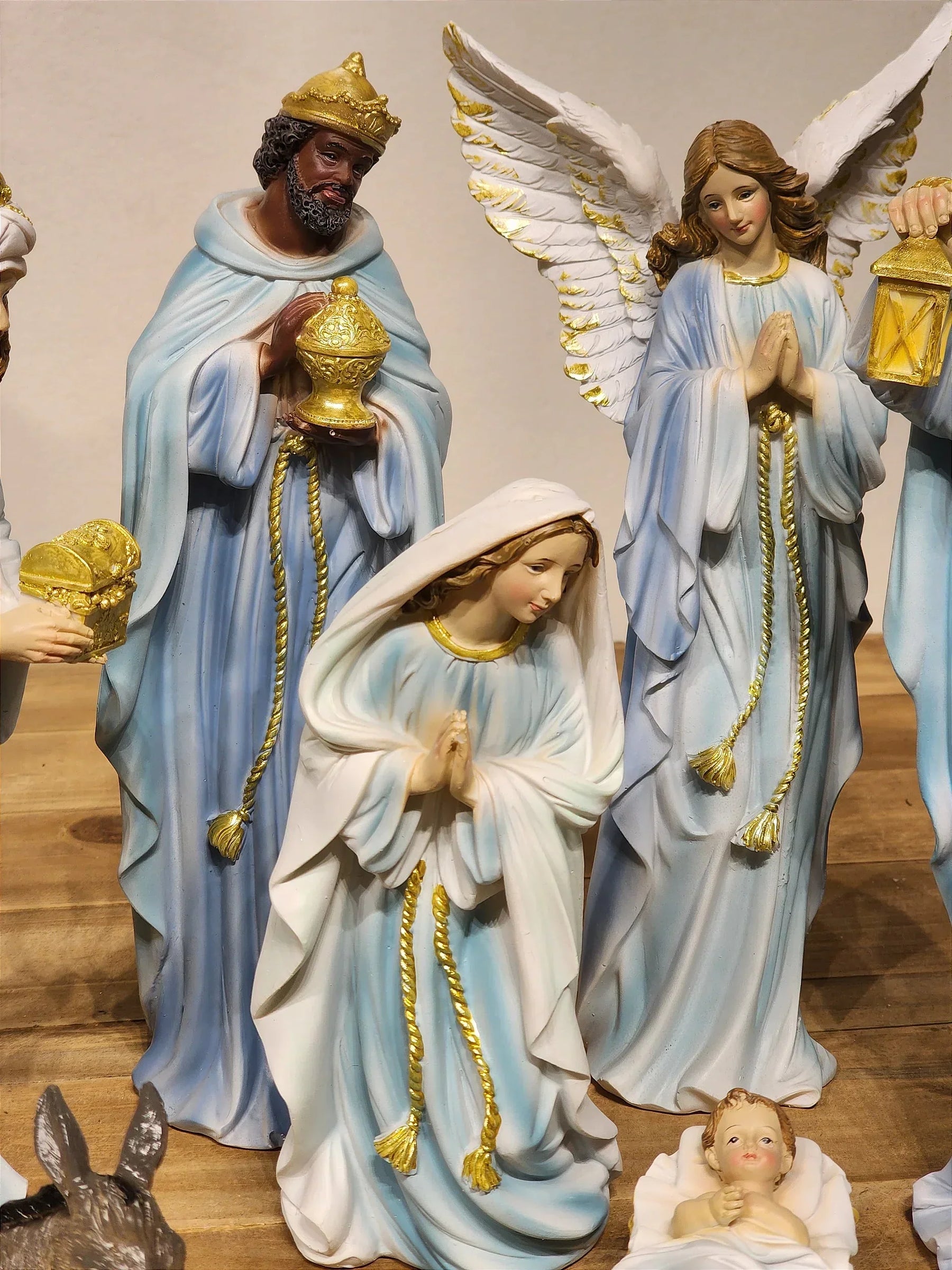 Presépio em Resina Azul • 11 Peças • 30cm