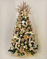 Árvore de Natal Decorada 360º Dourada Pequena - 1 Metro
