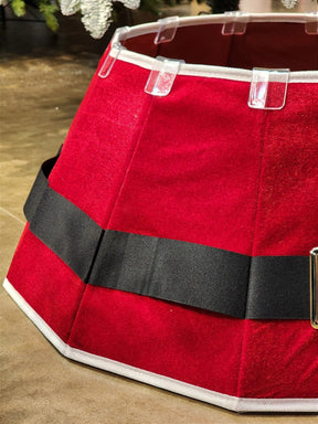Saia Rígida para Árvore de Natal 68cm • Cinto Noel Vermelho e Branco