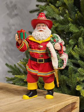 PAPAI NOEL BOMBEIRO COLEÇÃO KURT S. ADLER 28CM